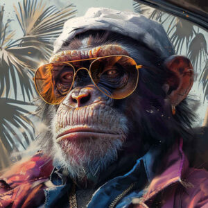 monkeys tattoo design ideas Surrealism chromatic aberration sharp eyes embodying courage