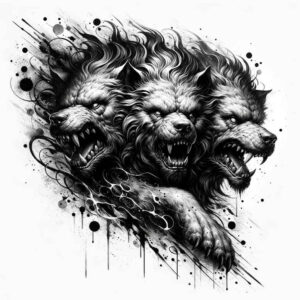 monster-and-spirituality – tattoo design ideas free ai generated – ancient-curse – for-full-back – Gallery: monsters-greece-inkby-ai