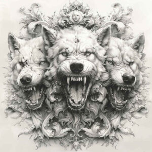 monster-from-hell – tattoo design ideas free ai generated – macabre – for-behind-ear – Gallery: monsters-greece-inkby-ai