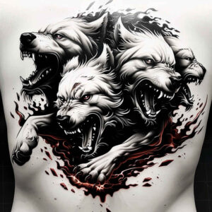 monster-in-art – tattoo design ideas free ai generated – sombre – for-scapula – Gallery: monsters-greece-inkby-ai