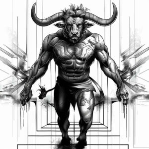monster-with-claws – tattoo design ideas free ai generated – stitched – for-lower-thigh – Gallery: monsters-greece-inkby-ai