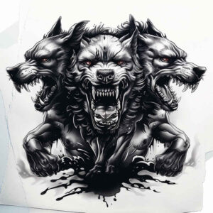 monster-with-dark-aura – tattoo design ideas free ai generated – eerie – for-lower-arm – Gallery: monsters-greece-inkby-ai