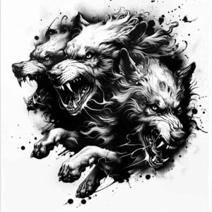monster-with-details – tattoo design ideas free ai generated – ominous – for-back-of-neck – Gallery: monsters-greece-inkby-ai