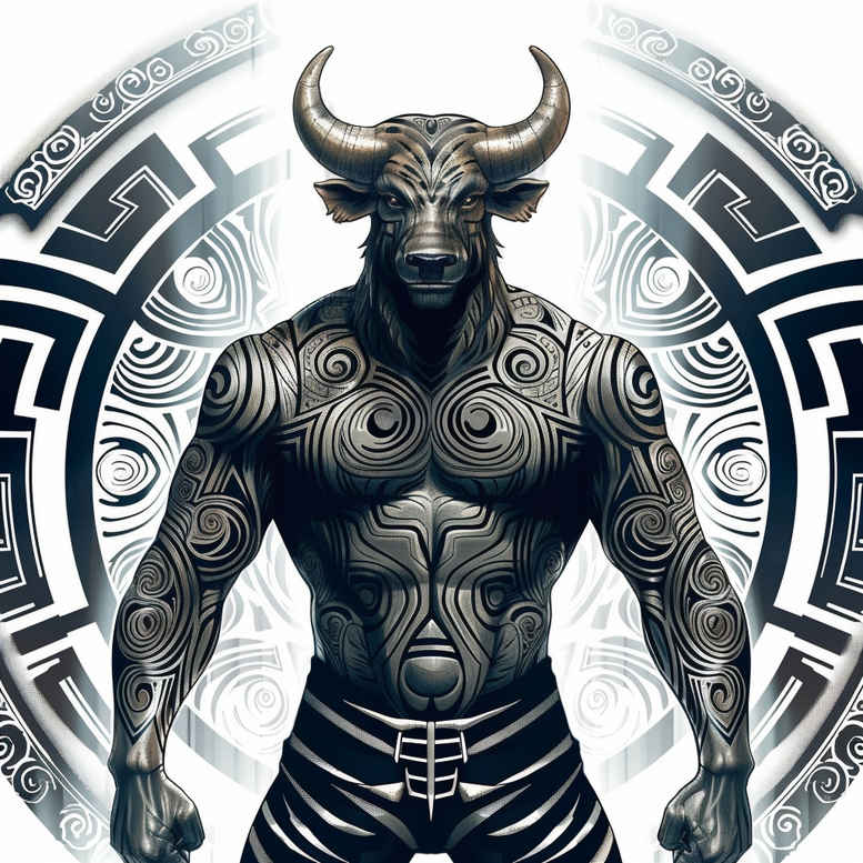 monster-with-fangs – tattoo design ideas free ai generated – void – for-back-of-neck – Gallery: monsters-greece-inkby-ai