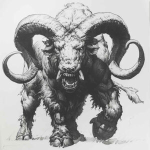 monster-with-fur – tattoo design ideas free ai generated – midnight – for-neck – Gallery: monsters-greece-inkby-ai
