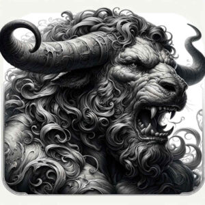 monster-with-horns – tattoo design ideas free ai generated – disturbing – for-upper-thigh – Gallery: monsters-greece-inkby-ai