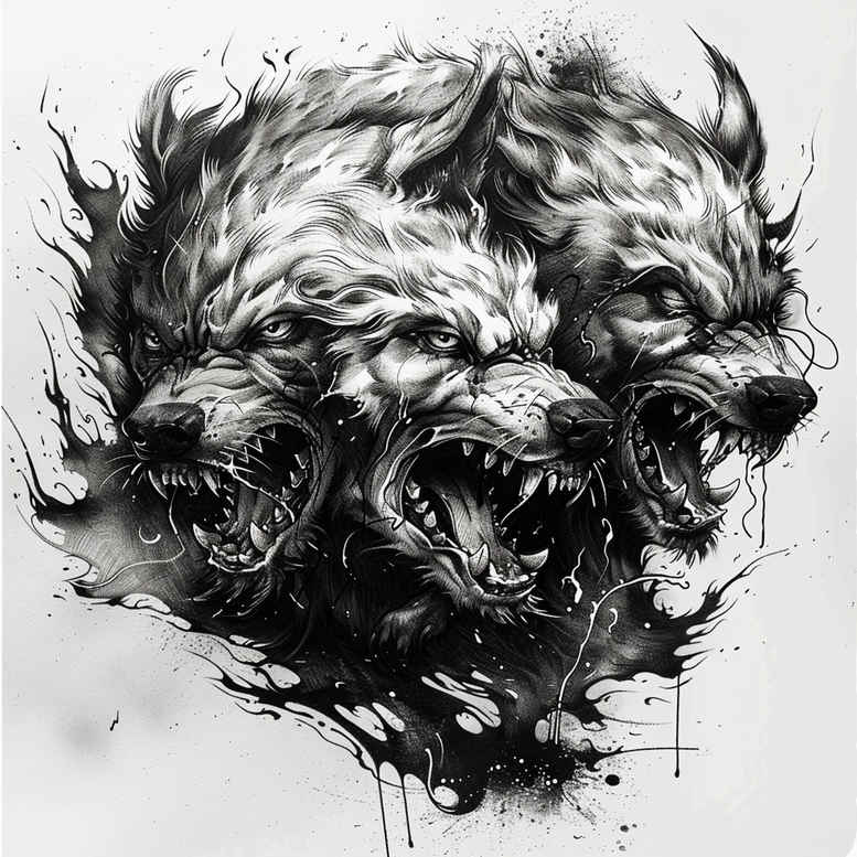 monster-with-horns – tattoo design ideas free ai generated – shadow – for-calf – Gallery: monsters-greece-inkby-ai