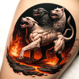 monster-with-human-body – tattoo design ideas free ai generated – ominous – for-sternum – Gallery: monsters-greece-inkby-ai