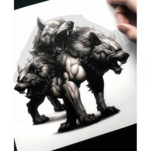 monster-with-shading – tattoo design ideas free ai generated – odd – for-shoulder-blade – Gallery: monsters-greece-inkby-ai