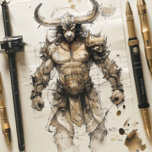 monster-with-snakes – tattoo design ideas free ai generated – evil-spirit – for-foot – Gallery: monsters-greece-inkby-ai