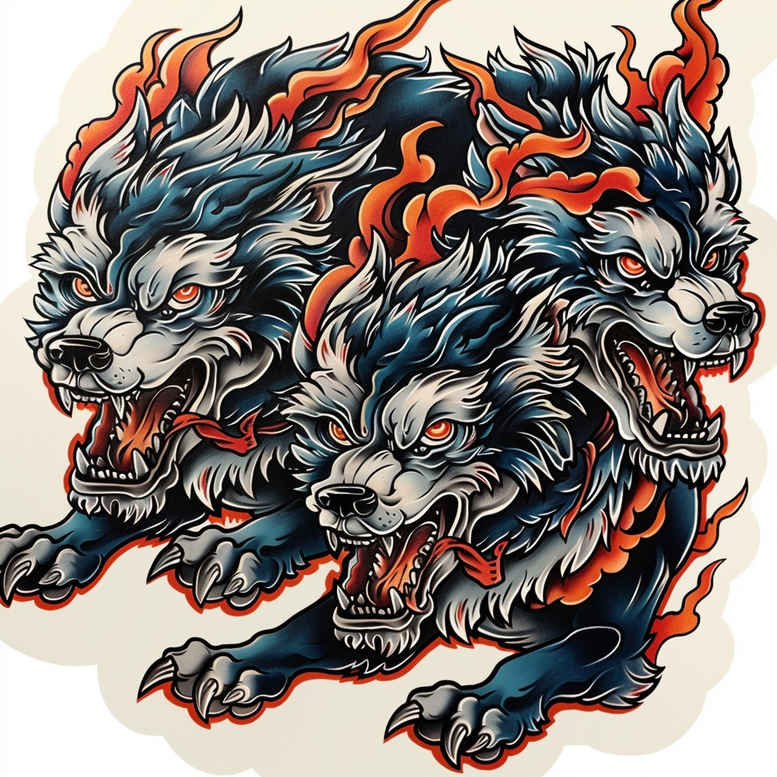 monster-with-symbolism – tattoo design ideas free ai generated – foggy – for-outer-arm – Gallery: monsters-greece-inkby-ai