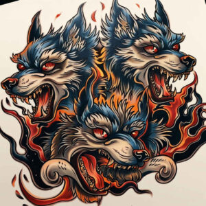 powerful-monster – tattoo design ideas free ai generated – murky – for-forearm – Gallery: monsters-greece-inkby-ai