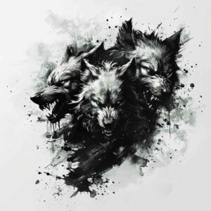 monsters-greece tattoo design ideas Surrealism fragmentation chilling embodying strength