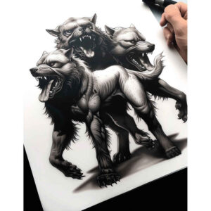 monsters-greece tattoo design ideas crisp lines cursed for hand