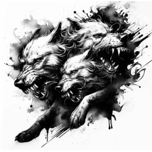 monsters-greece tattoo design ideas Surrealism melting forms foggy for elbow