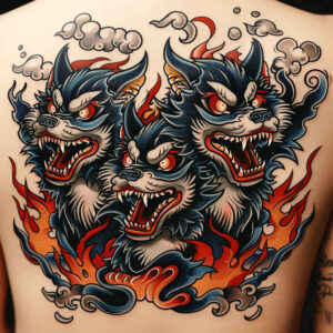 monsters-greece tattoo design ideas Surrealism enigmatic haunted stands for strength