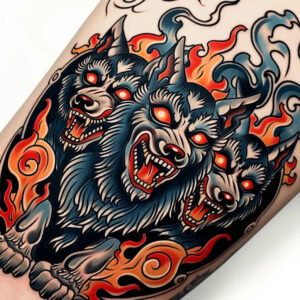 monsters-greece tattoo design ideas enigmatic aura melting symbol of endurance