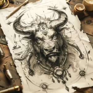 monsters-greece tattoo design ideas Realism optical depth mystic darkness for hand