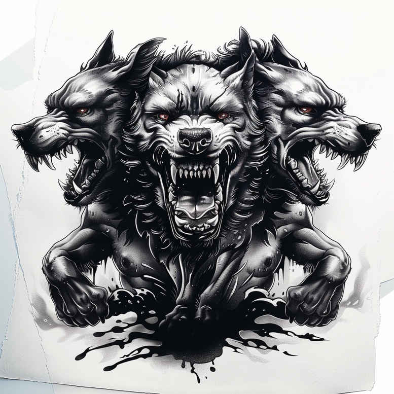 monsters-greece tattoo design ideas light play silence embodying courage