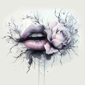 colored-lips-tattoo – tattoo design ideas free ai generated – realism-moist-effect – for-elbow – Gallery: mouths-lips-inkby-ai