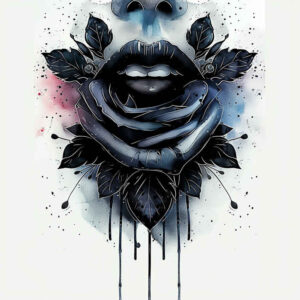 colored-lips-tattoo – tattoo design ideas free ai generated – realism-photo-accuracy – for-lower-leg – Gallery: mouths-lips-inkby-ai
