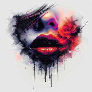 colored-lips-tattoo – tattoo design ideas free ai generated – surrealism-ethereal-glow – for-side – Gallery: mouths-lips-inkby-ai