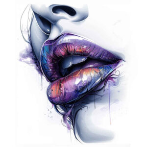 expressive-lips-tattoo – tattoo design ideas free ai generated – surrealism-vivid-hallucination – for-upper-arm – Gallery: mouths-lips-inkby-ai