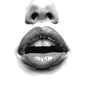 feminine-lips-tattoo – tattoo design ideas free ai generated – neotraditional-decorative-flourishes – for-shin – Gallery: mouths-lips-inkby-ai