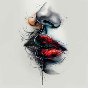 feminine-lips-tattoo – tattoo design ideas free ai generated – realism-optical-depth – for-temple – Gallery: mouths-lips-inkby-ai
