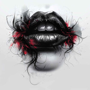 for-women – tattoo design ideas free ai generated – neotraditional-modern-twist – for-lower-chest – Gallery: mouths-lips-inkby-ai
