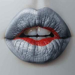 lips-bold-tattoo – tattoo design ideas free ai generated – realism-light-reflections – for-lower-leg – Gallery: mouths-lips-inkby-ai