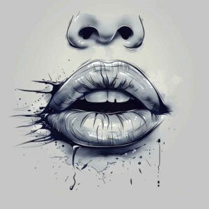 lips-colorful-tattoo – tattoo design ideas free ai generated – surrealism-enigmatic-light – for-abdomen – Gallery: mouths-lips-inkby-ai