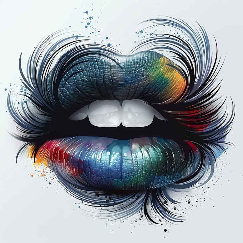 lips-decorative-tattoo – tattoo design ideas free ai generated – realism-true-rendering – for-back-of-neck – Gallery: mouths-lips-inkby-ai