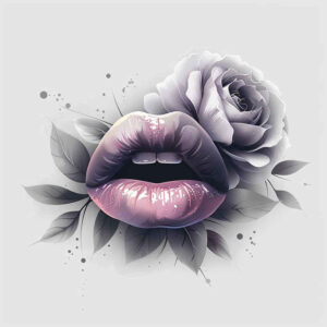 lips-delicate-tattoo-for-men – tattoo design ideas free ai generated – neotraditional-dynamic-color – for-side – Gallery: mouths-lips-inkby-ai