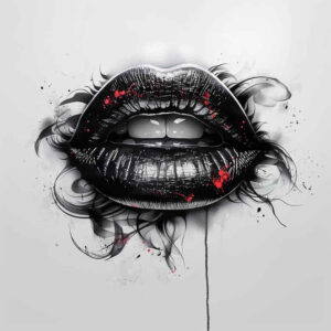 lips-delicate-tattoo-for-men – tattoo design ideas free ai generated – realism-sharp-focus – for-upper-chest – Gallery: mouths-lips-inkby-ai