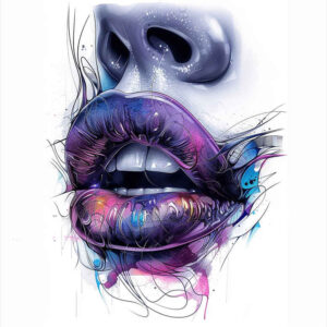 lips-elegant-tattoo – tattoo design ideas free ai generated – neotraditional-subtle-tone – for-elbow – Gallery: mouths-lips-inkby-ai