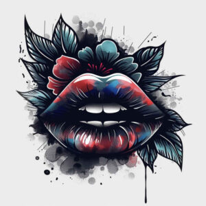 lips-in-motion – tattoo design ideas free ai generated – neotraditional-bold-texture – for-lower-arm – Gallery: mouths-lips-inkby-ai