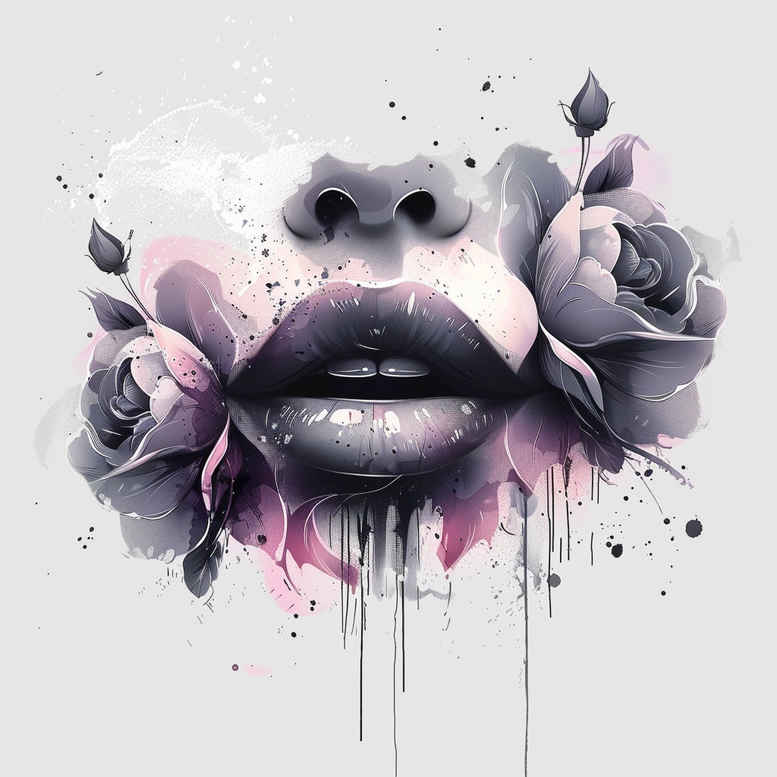 lips-in-motion – tattoo design ideas free ai generated – surrealism-visionary – for-triceps – Gallery: mouths-lips-inkby-ai