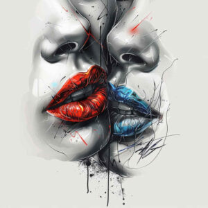 lips – tattoo design ideas free ai generated – neotraditional-rich-blacks – for-inner-arm – Gallery: mouths-lips-inkby-ai