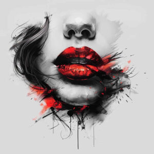 lips-love-tattoo – tattoo design ideas free ai generated – realism-realistic-color – for-lower-leg – Gallery: mouths-lips-inkby-ai