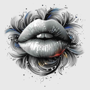 lips-love-tattoo – tattoo design ideas free ai generated – surrealism-fluid-motion – for-thigh – Gallery: mouths-lips-inkby-ai