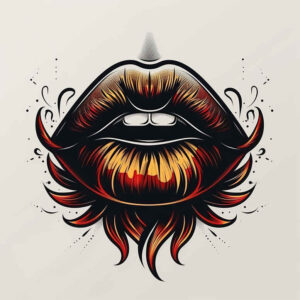 lips-natural-tattoo – tattoo design ideas free ai generated – realism-realistic-proportions – for-behind-ear – Gallery: mouths-lips-inkby-ai