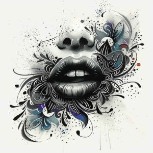 lips-natural-tattoo – tattoo design ideas free ai generated – surrealism-phantom – for-full-back – Gallery: mouths-lips-inkby-ai