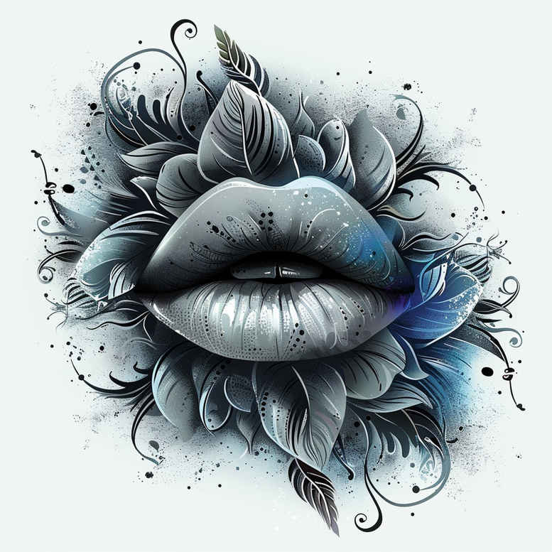lips-passion-tattoo – tattoo design ideas free ai generated – neotraditional-bold-texture – for-ribs – Gallery: mouths-lips-inkby-ai