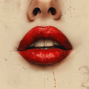 lips-passion-tattoo – tattoo design ideas free ai generated – surrealism-abstract – for-calf – Gallery: mouths-lips-inkby-ai