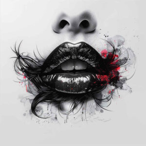 lips-romantic-tattoo – tattoo design ideas free ai generated – realism-natural-tones – for-full-back – Gallery: mouths-lips-inkby-ai