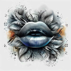 lips-romantic-tattoo – tattoo design ideas free ai generated – realism-true-to-life – for-outer-arm – Gallery: mouths-lips-inkby-ai