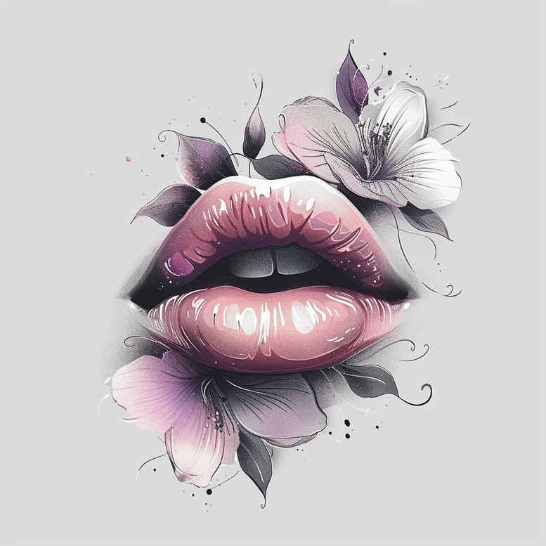 lips-symbolic-tattoo – tattoo design ideas free ai generated – realism-soft-contrast – for-hand – Gallery: mouths-lips-inkby-ai