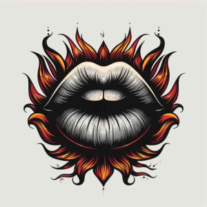 lips-symbolic-tattoo – tattoo design ideas free ai generated – surrealism-unreal-light – for-biceps – Gallery: mouths-lips-inkby-ai