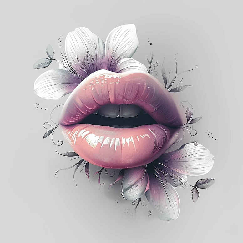 lips-tattoo-design – tattoo design ideas free ai generated – neotraditional-vivid-color – for-spine – Gallery: mouths-lips-inkby-ai